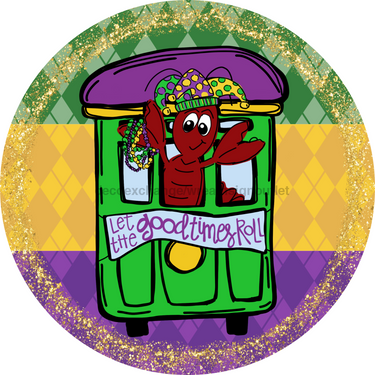 Mardi Gras Sign, DCO-13158-VINYL, Sign For Wreath, 10